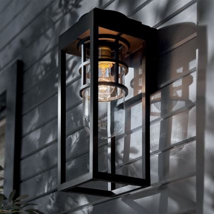 Kichler - Wandlamp voor buiten HONE 1xE27/60W/230V IP44 zwart