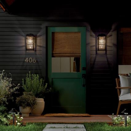 Kichler - Buitenwandlamp HONE S 1xE27/60W/230V IP44 zwart