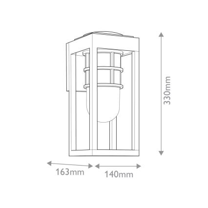 Kichler - Buitenwandlamp HONE S 1xE27/60W/230V IP44 zwart