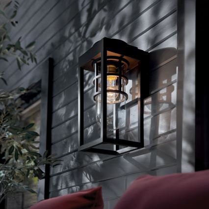 Kichler - Wandlamp voor buiten HONE 1xE27/60W/230V IP44 zwart