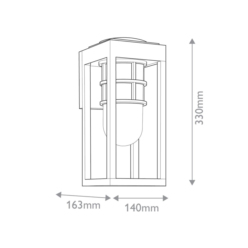 Kichler - Wandlamp voor buiten HONE 1xE27/60W/230V IP44 zwart