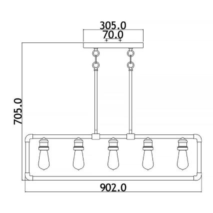 Kichler - Hanglamp met vaste pendel IMAHN 5xE27/60W/230V