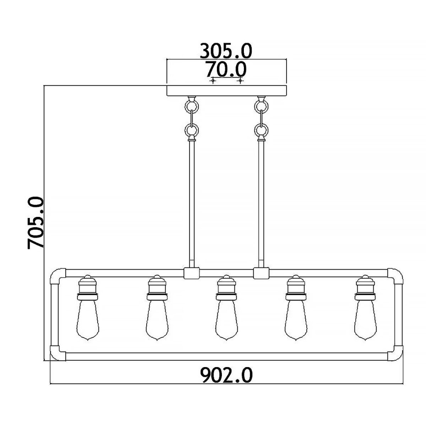 Kichler - Hanglamp met vaste pendel IMAHN 5xE27/60W/230V