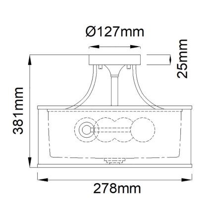 Kichler - Bevestigde hanglamp LACEY 3xE27/60W/230V mat chroom