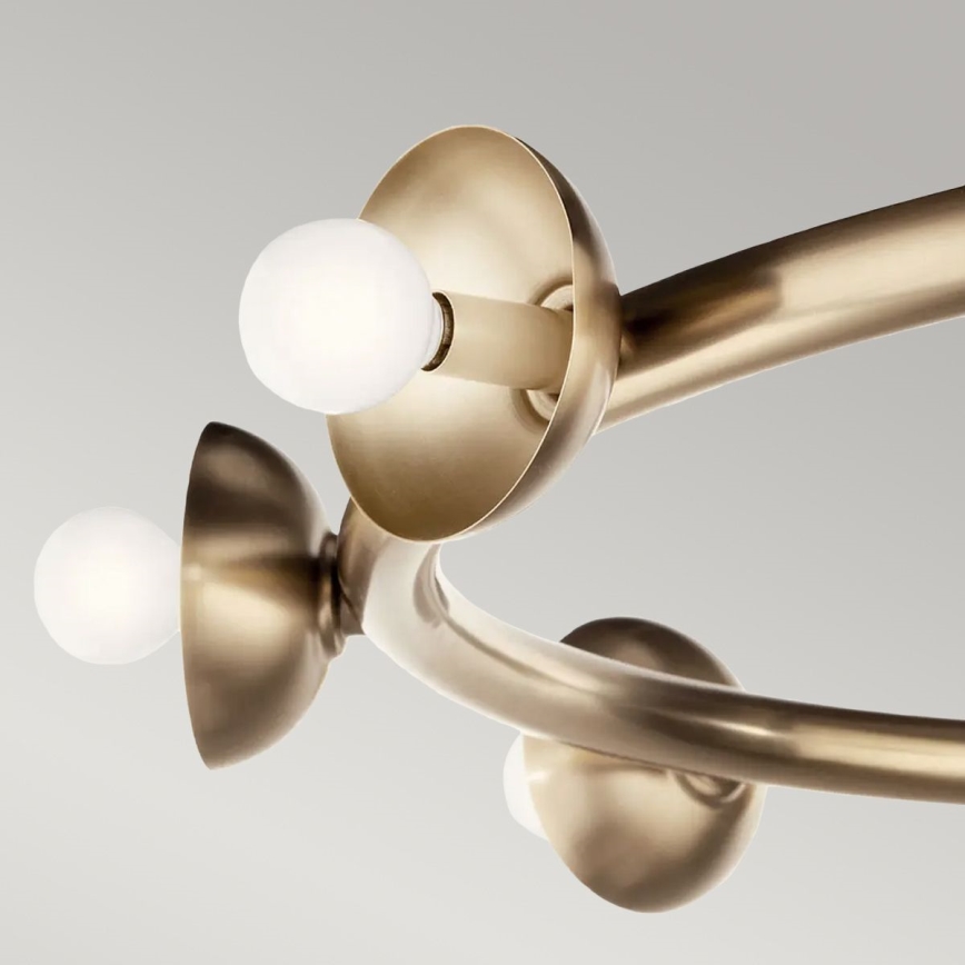 Kichler - Kroonluchter met kabelophanging PALTA 9xE14/40W/230V goudkleurig