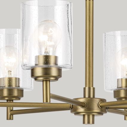 Kichler - Hanglamp aan een ketting WINSLOW 6xE27/60W/230V diameter 66 cm messing