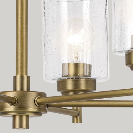 Kichler - Hanglamp aan een ketting WINSLOW 6xE27/60W/230V diameter 66 cm messing