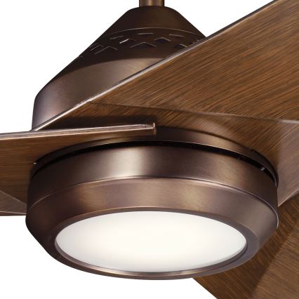 Kichler - Ventilateur de plafond à intensité variable JADE LED/18W/230V marron + télécommande