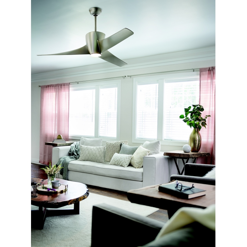 Kichler - Ventilateur de plafond à intensité variable PHREE LED/10W/230V argent + télécommande