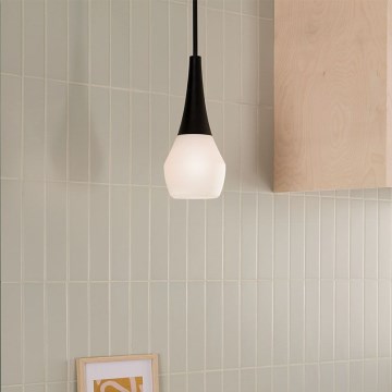 Kichler - Plafondlamp met stang DEELA 1xE27/60W/230V Ø 17,8 cm zwart