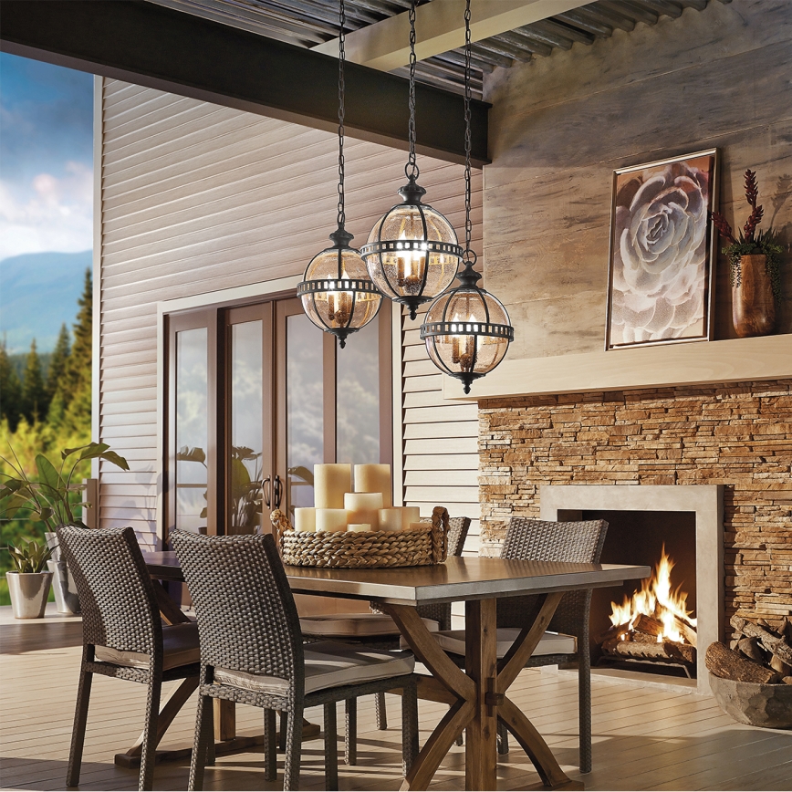 Kichler - Suspension filaire d'extérieur HALLERON 3xE14/60W/230V IP44