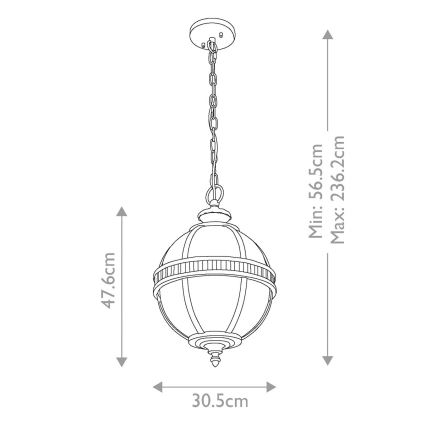 Kichler - Suspension filaire d'extérieur HALLERON 3xE14/60W/230V IP44