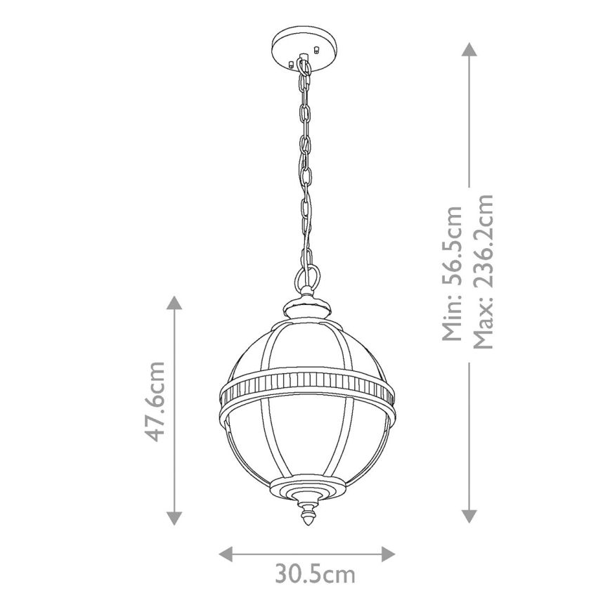 Kichler - Suspension filaire d'extérieur HALLERON 3xE14/60W/230V IP44