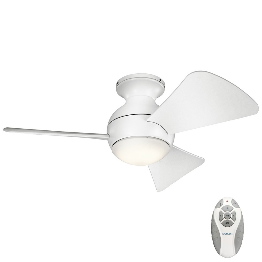 Kichler - Ventilateur de plafond à intensité variable SOLA LED/10W/230V IP23 blanc + télécommande