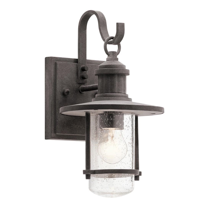 Kichler - Wandlamp voor buiten RIVERWOOD 1xE27/60W/230V IP44 antraciet