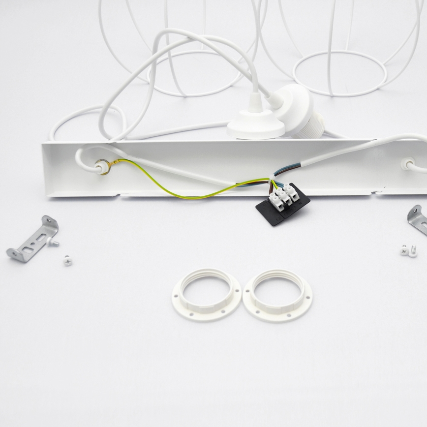 Kinder hanglamp aan een koord STARS 2xE27/15W/230V geel/wit