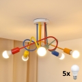 Kinder LED hanglamp aan een koord OXFORD 5xE27/15W/230V