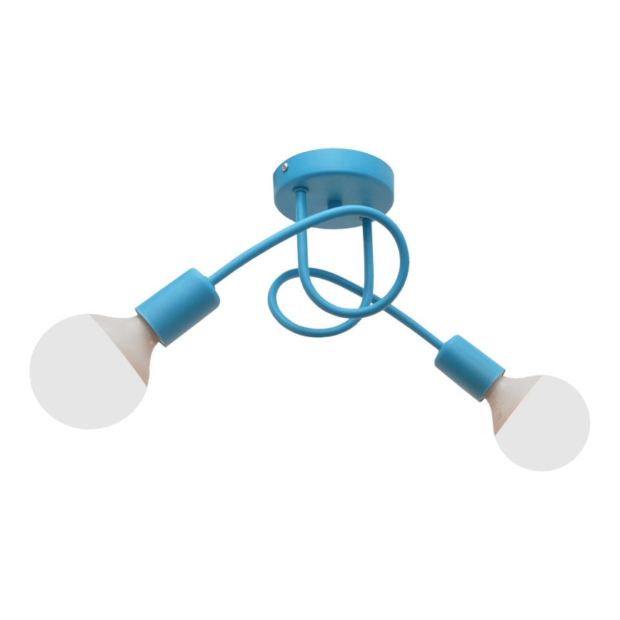 Kinder plafondverlichting OXFORD 2xE27/15W/230V blauw