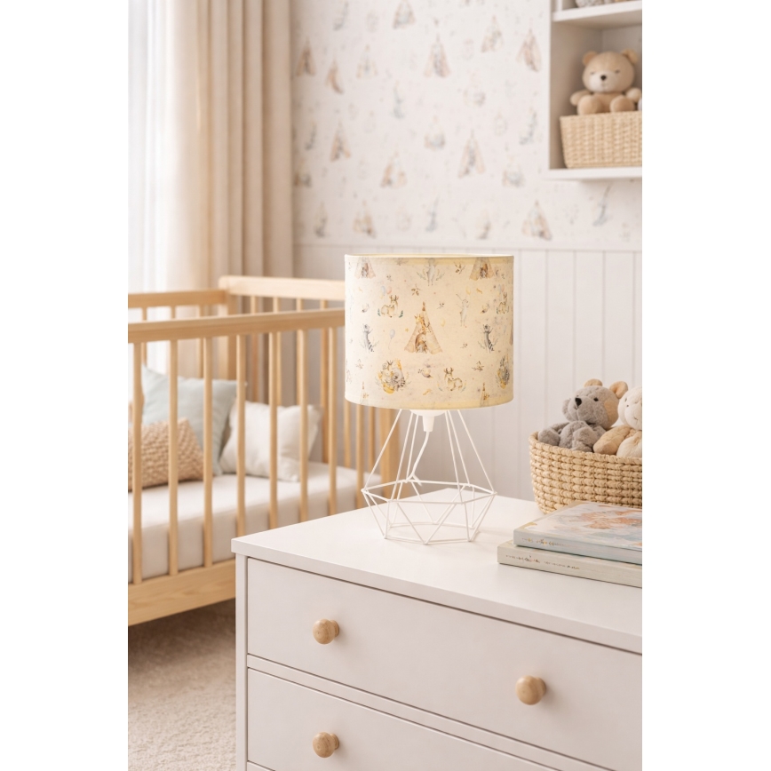 Kinder tafellamp KIDS ROOM 1xE27/60W/230V Ø 18 cm met dierenmotief