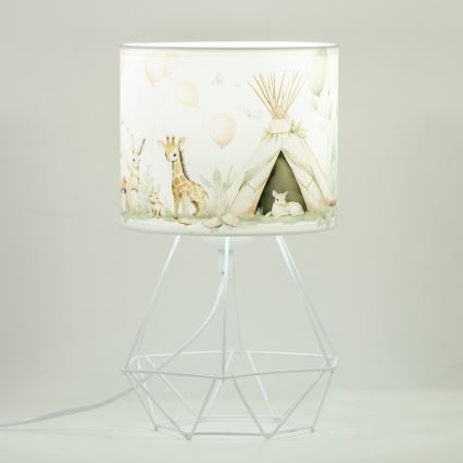 Kinder tafellamp KIDS ROOM 1xE27/60W/230V Ø 18 cm met schattige dieren