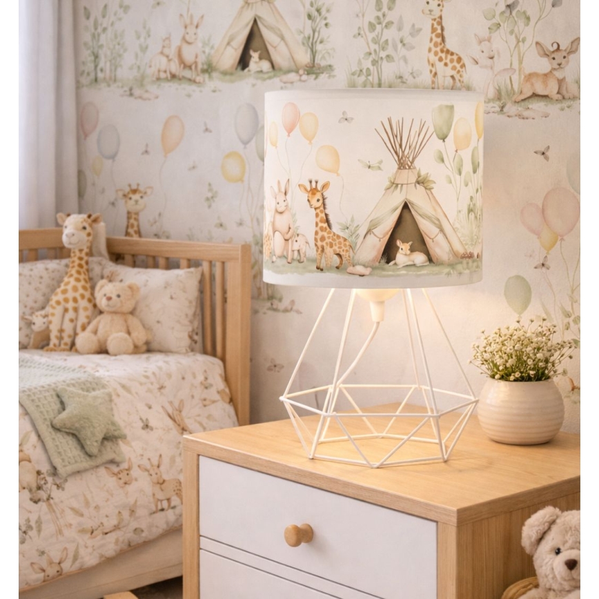 Kinder tafellamp KIDS ROOM 1xE27/60W/230V Ø 18 cm met schattige dieren