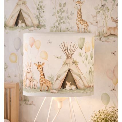 Kinder tafellamp KIDS ROOM 1xE27/60W/230V Ø 18 cm met schattige dieren