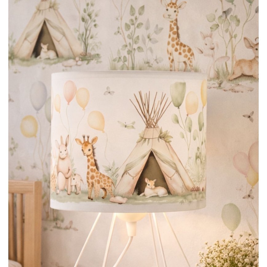 Kinder tafellamp KIDS ROOM 1xE27/60W/230V Ø 18 cm met schattige dieren