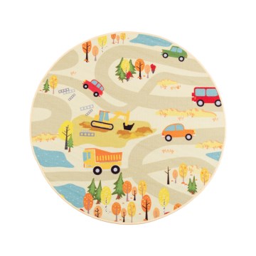 Kinder vloerkleed STELLA STREETS 120 cm beige/stad