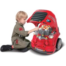 Kinderauto reparatiewerkplaats rood
