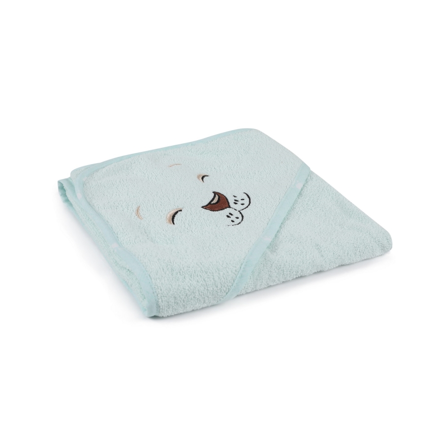 Kinderbadstof set ASLAN - badjas, handdoek, washandje mint