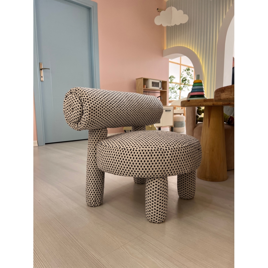 Kinderfauteuil MAVI beige/zwart