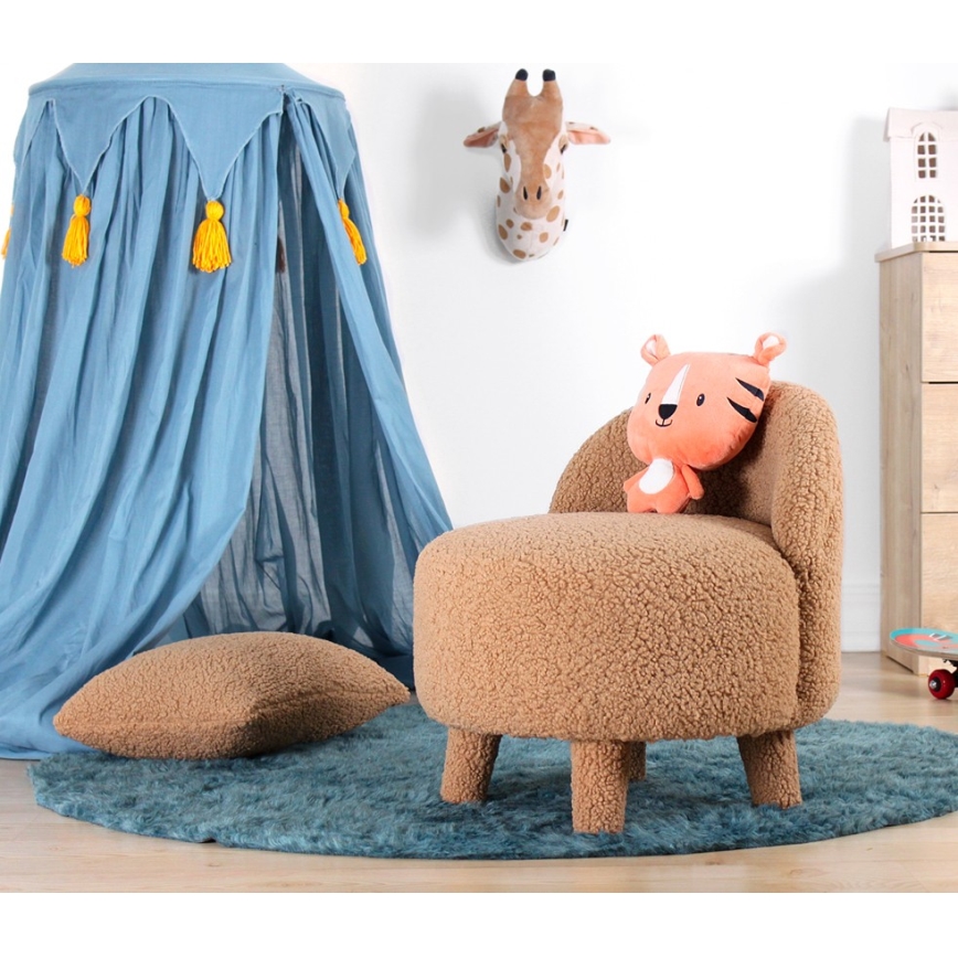 Kinderfauteuil PIXI, Ø 46 cm, bruin