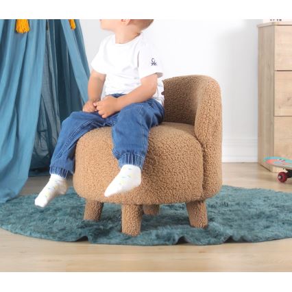 Kinderfauteuil PIXI, Ø 46 cm, bruin