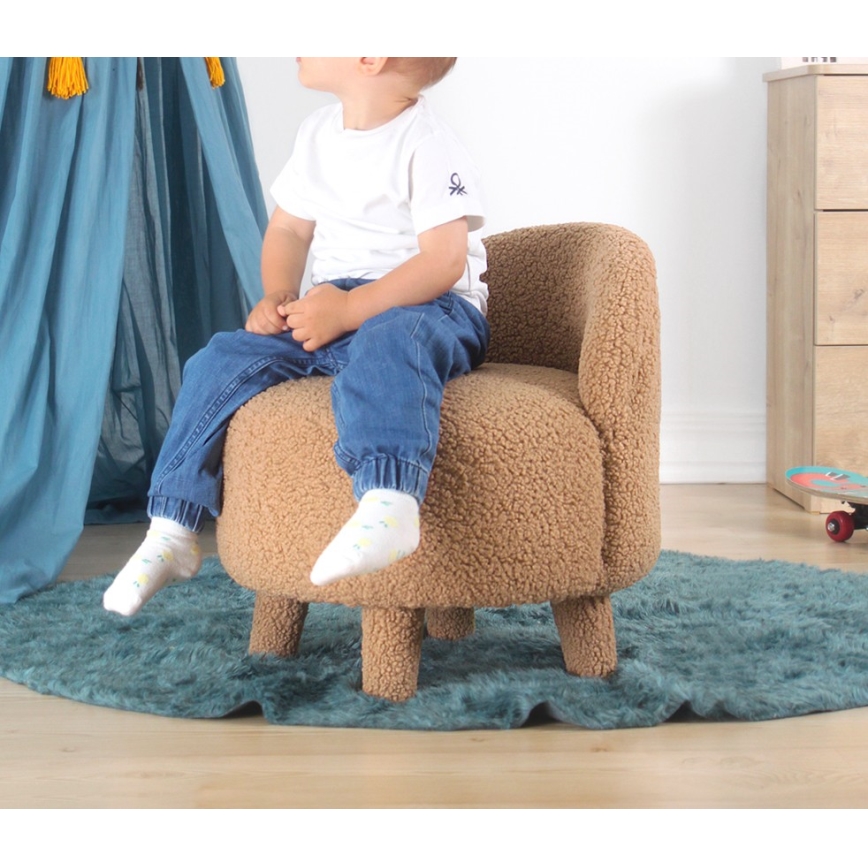 Kinderfauteuil PIXI, Ø 46 cm, bruin