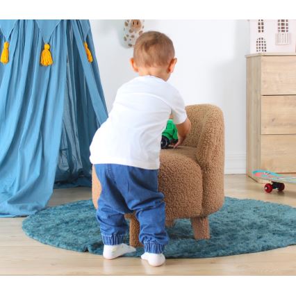Kinderfauteuil PIXI, Ø 46 cm, bruin