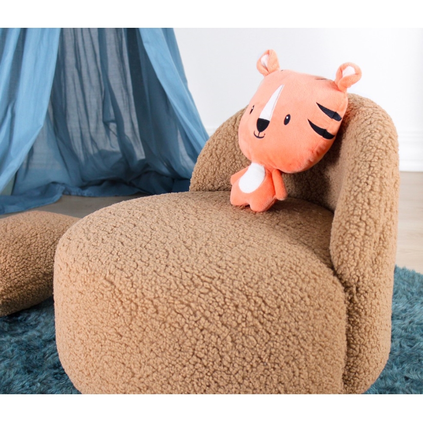 Kinderfauteuil PIXI, Ø 46 cm, bruin