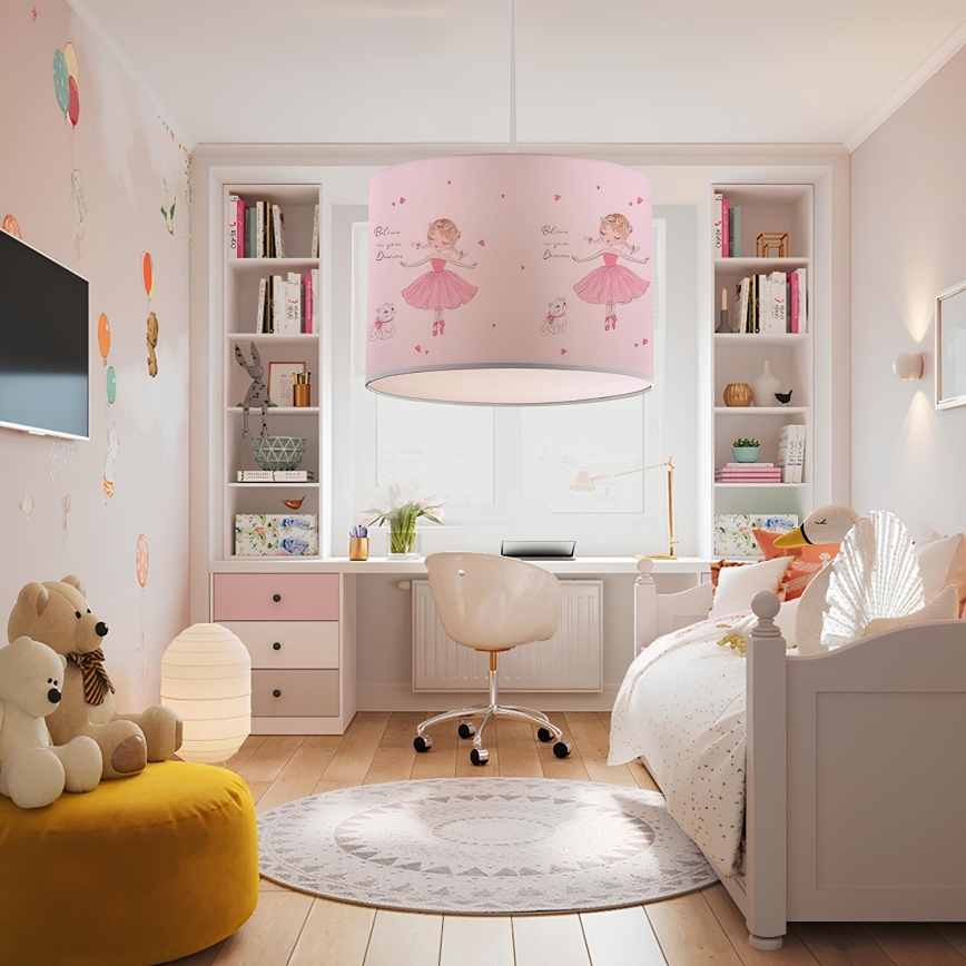 Kinderhanglamp CANDY 1xE27/40W/230V roze