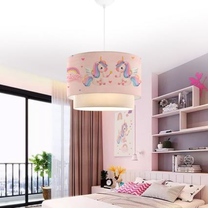 Kinderhanglamp CANDY 1xE27/40W/230V roze