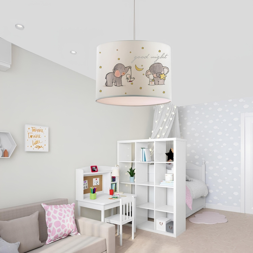 Kinderhanglamp CANDY 1xE27/40W/230V wit/beige