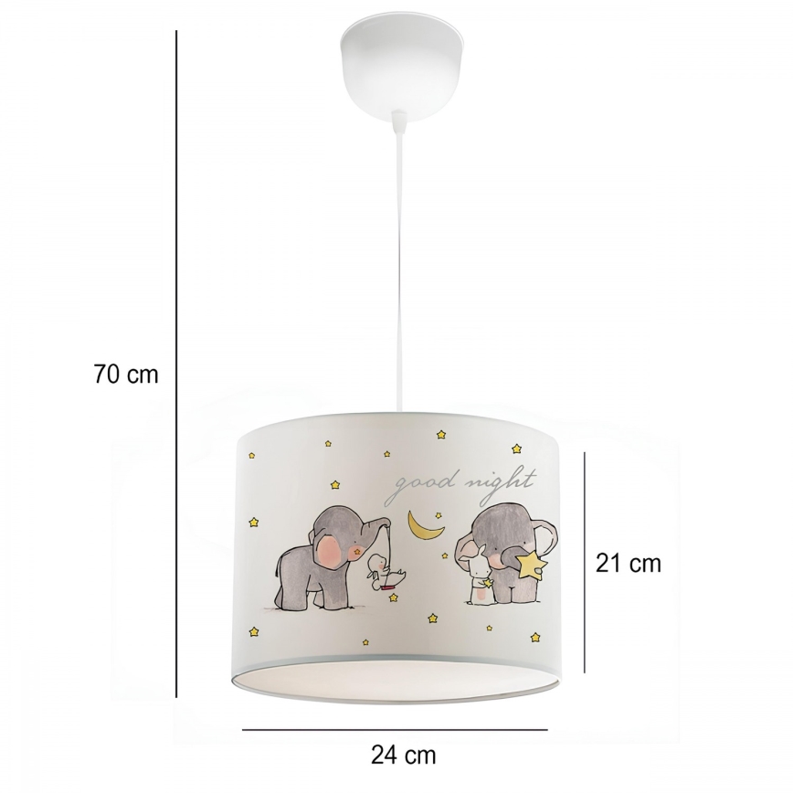 Kinderhanglamp CANDY 1xE27/40W/230V wit/beige
