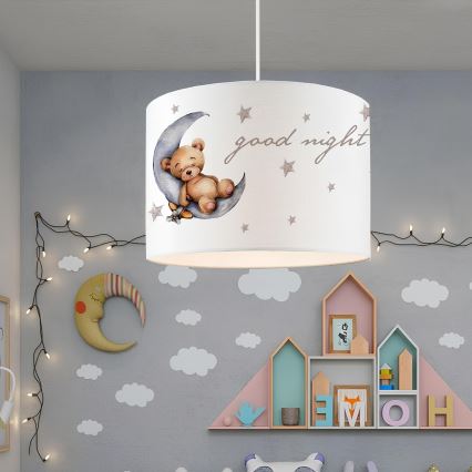 Kinderhanglamp CANDY 1xE27/40W/230V wit/bruin