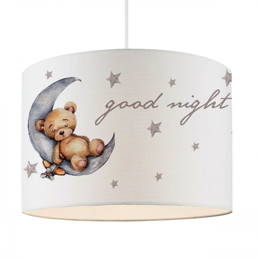 Kinderhanglamp CANDY 1xE27/40W/230V wit/bruin