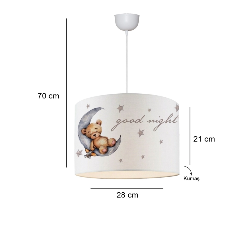 Kinderhanglamp CANDY 1xE27/40W/230V wit/bruin