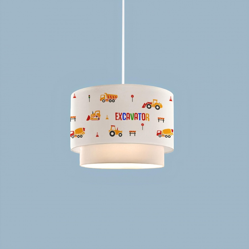 Kinderhanglamp CANDY 1xE27/40W/230V wit/oranje