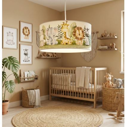 Kinderhanglamp KIDS ROOM 1xE27/60W/230V pr. 40 cm jungle