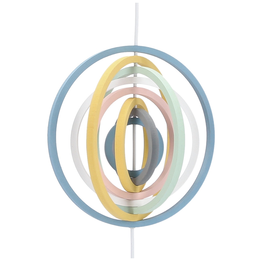 Kinderhanglamp met kabel HOOPS 1xE27/20W/230V Ø 27 cm veelkleurig