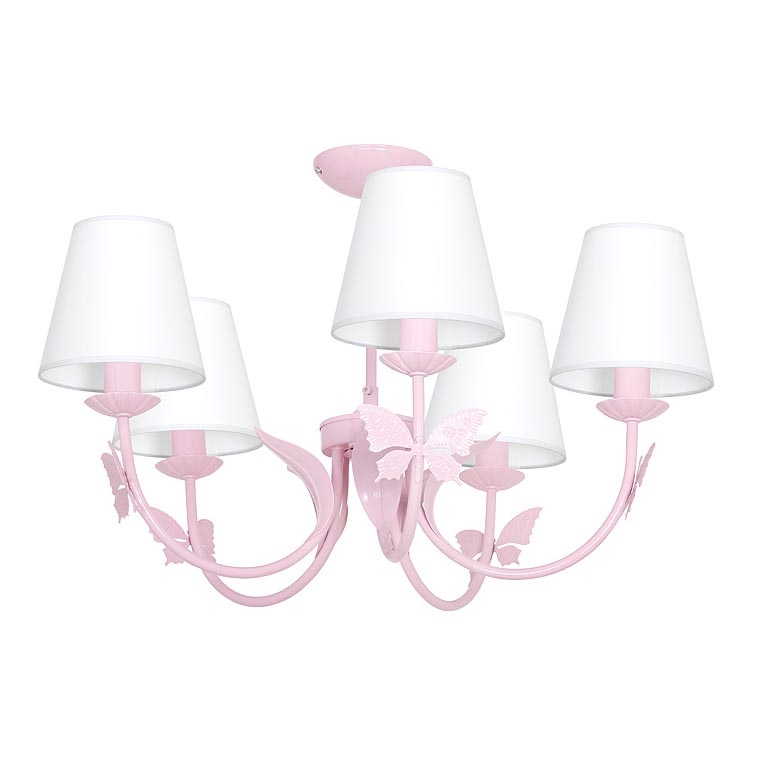 Kinderhanglamp VLINDERTJE 5xE14/60W rozig