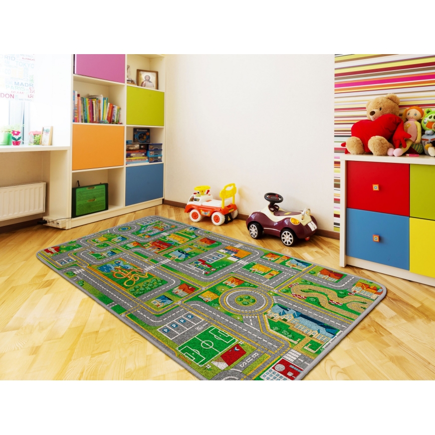 Kinderkleed PLAYTOWN 160x220 cm veelkleurig/stad