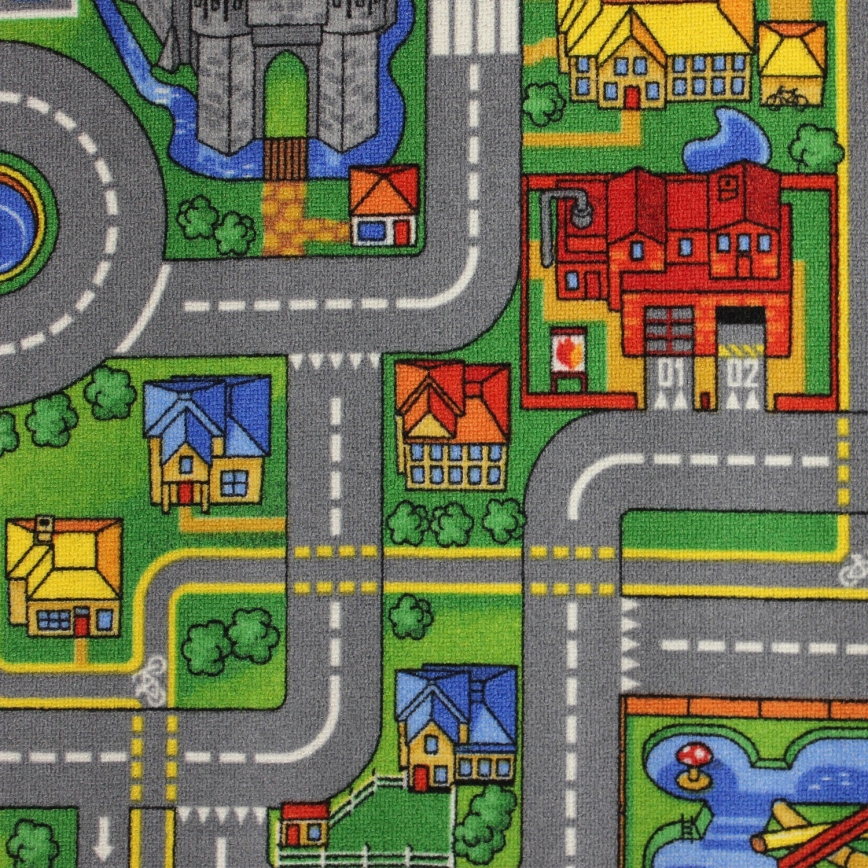 Kinderkleed PLAYTOWN 160x220 cm veelkleurig/stad