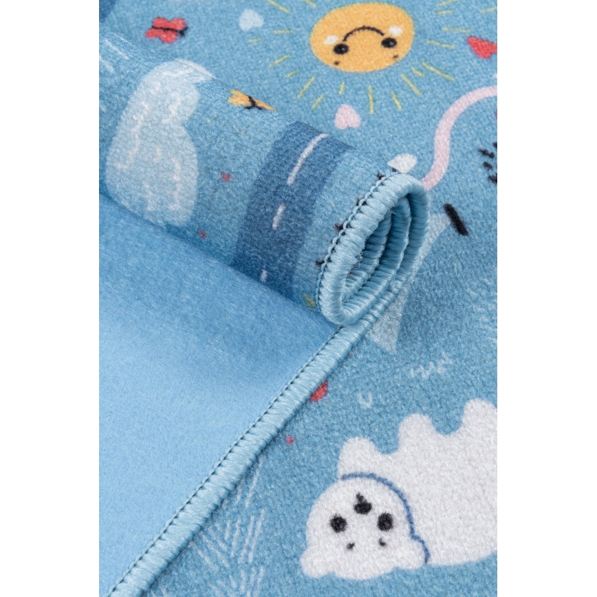Kinderkleed STELLA STREETS 120x170 cm blauw/stad